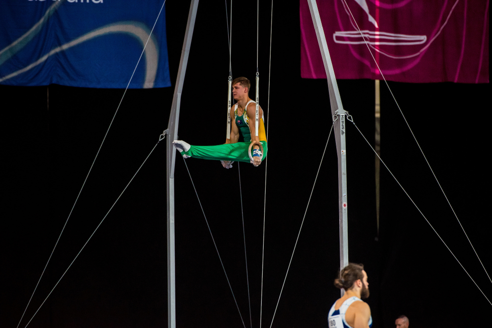 fitness enthusiasts artists performing gymnastics in the professional tournament