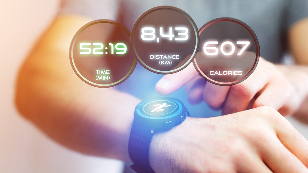 A smartwatch which tracks and keeps the records of distance, time, calories etc represents the smart performance wearables